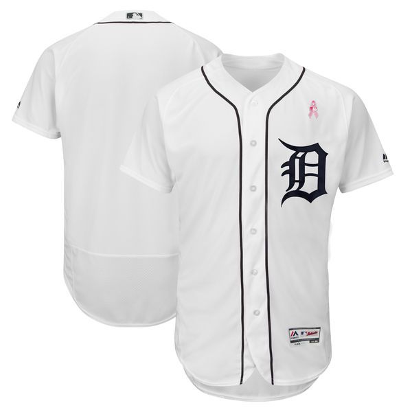 Men Detroit Tigers Blank White Mothers Edition MLB Jerseys->los angeles dodgers->MLB Jersey